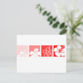 Red Hibiscus pastel design Briefkaart (Staand voorkant)