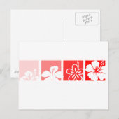 Red Hibiscus pastel design Briefkaart (Voorkant / Achterkant)