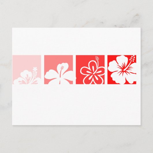 Red Hibiscus pastel design Briefkaart (Voorkant)