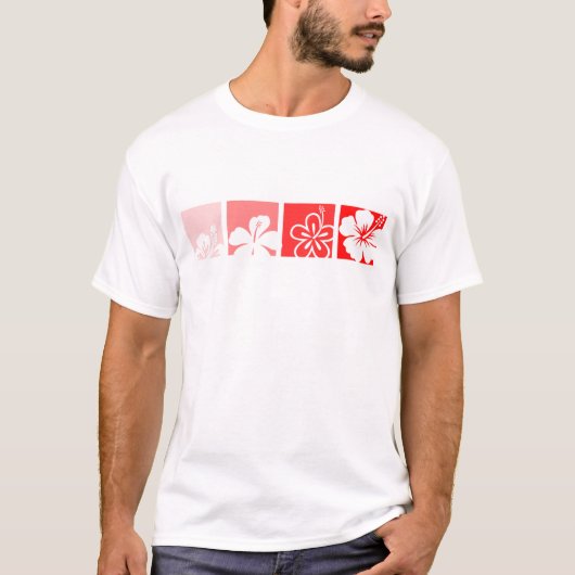 Red Hibiscus pastel design T-shirt (Voorkant)
