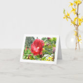 "RED HIBISCUS" (PHOTOG) NOTECARD KAART (Gele Bloem)
