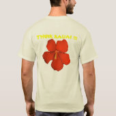 Red Hibiscus Pocket T-Shirt ~ "THINK KAUAI" (Achterkant)