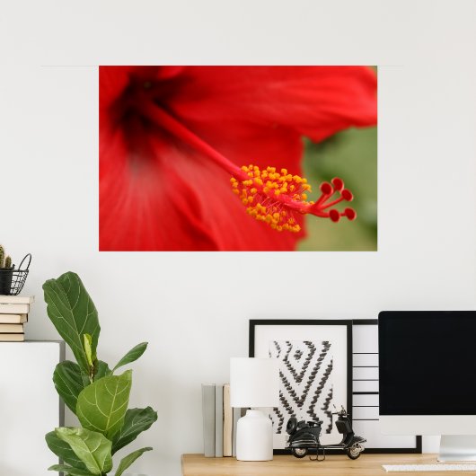Red Hibiscus Poster (Thuiskantoor)