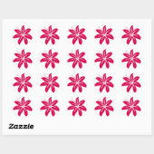 Red Hibiscus Ronde Sticker (Vel)