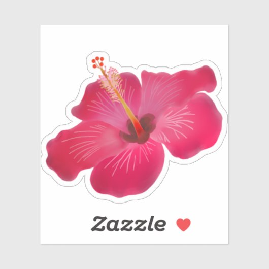 Red Hibiscus Sticker (Vel)