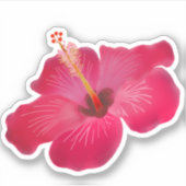 Red Hibiscus Sticker (Voorkant)