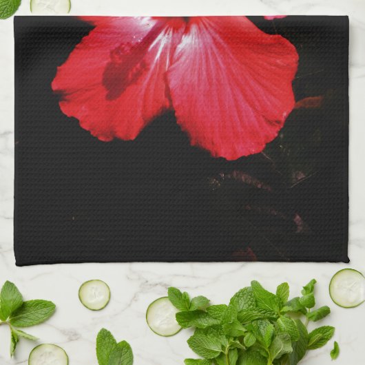 Red Hibiscus Theedoek (Gevouwen)