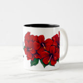 Red Hibiscus Tiki Fairy Tweekleurige Koffiemok (Voorkant rechts)