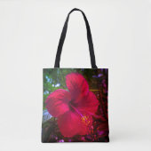 "Red Hibiscus" Tote Bag (Voorkant)