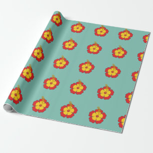 Red Hibiscus Tropical Flower Cadeaupapier