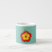 Red Hibiscus Tropical Flower Espresso Kop (Voorkant)