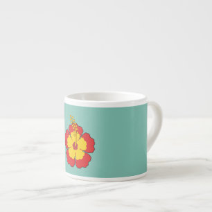 Red Hibiscus Tropical Flower Espresso Kop