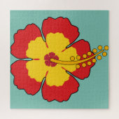 Red Hibiscus Tropical Flower Legpuzzel (Horizontaal)