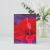 Red Hibiscus Tropical Flower Painting - Multi Briefkaart (Staand voorkant)
