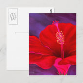 Red Hibiscus Tropical Flower Painting - Multi Briefkaart (Voorkant / Achterkant)