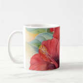 Red Hibiscus Tropical Flower Painting - Multi Koffiemok (Links)