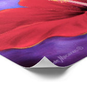 Red Hibiscus Tropical Flower Painting - Poster (Hoek)