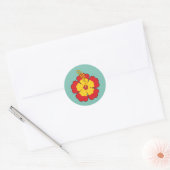 Red Hibiscus Tropical Flower Ronde Sticker (Envelop)