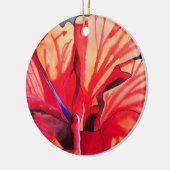 Red Hibiscus tropische bloem waterverf kunst Keramisch Ornament (Links)