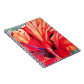 Red Hibiscus tropische bloem waterverf kunst Notitieboek (Rechterzijde)