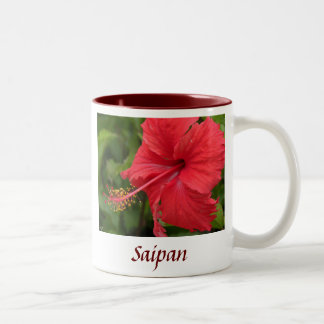 Red Hibiscus Tweekleurige Koffiemok