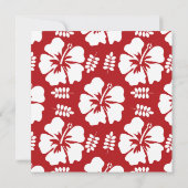 Red Hibiscus Wedding Invitations Kaart (Achterkant)