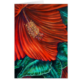 Red Hibiscus Wenskaart