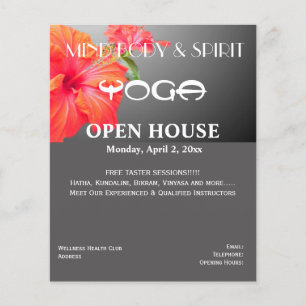 Red Hibiscus Yoga A5 flyer