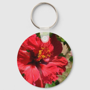 Red Hibisus Sleutelhanger