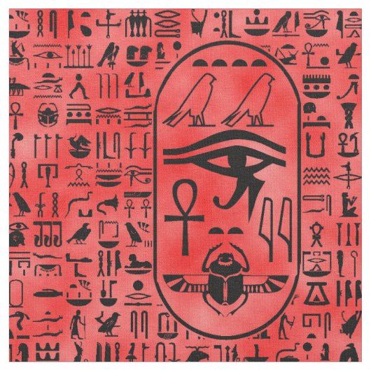 Red Hieroglyphics Stof (Close Up)