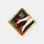 Red High Heel 50e verjaardagsfeestje Servetten (Hoek)