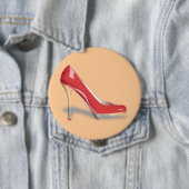 RED HIGH HEEL SHOE Round Button (In situ)