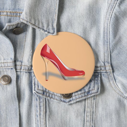 RED HIGH HEEL SHOE Round Button (In situ)