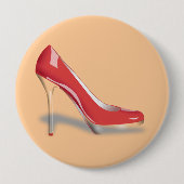 RED HIGH HEEL SHOE Round Button (Voorkant)