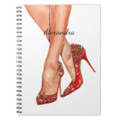 Red High Heel Shoes Legs Notitieboek (Voorkant)