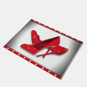 Red High Heels Polka Dots Pattern Deurmat (Schuin)