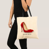 Red High Heels Shoe Bag Stijlvol Tote Bag (Voorkant (product))