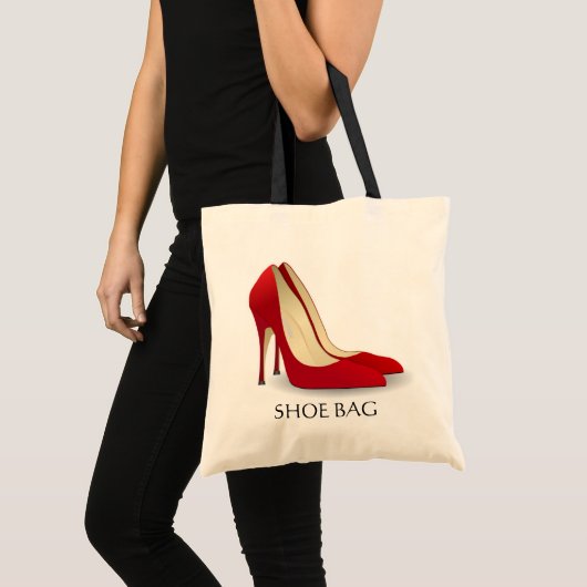 Red High Heels Shoe Bag Stijlvol Tote Bag (Voorkant (product))