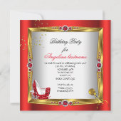 Red High Hiel Shoes Champagne Gold White Kaart (Achterkant)