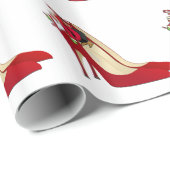 Red High Hiel Shoes/Santa Elf Cadeaupapier (Rol Hoek)