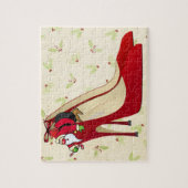 Red High Hiel Shoes/Santa Elf Legpuzzel (Verticaal)