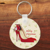 Red High Hiel Shoes/Santa Elf Sleutelhanger (Voorkant)