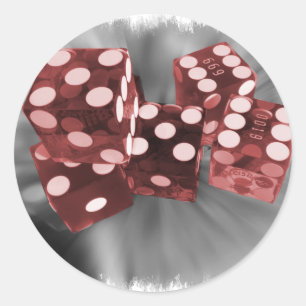 Red High Roller Dice Las Vegas Ronde Sticker
