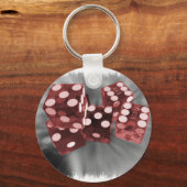 Red High Roller Dice Las Vegas Sleutelhanger (Voorkant)