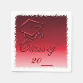 Red High School Afstuderen Paper Napkins Servetten (Voorkant)
