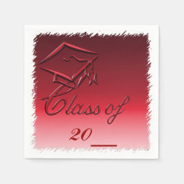 Red High School Afstuderen Paper Napkins Servetten