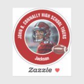 Red High School Football Player Foto Laptop Sticker (Vel)
