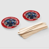 Red High School Football Player Photo Parent Handwaaier (Niet-gemonteerd)