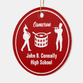 Red High School Marching Band Custom Christmas Keramisch Ornament (Links)