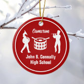 Red High School Marching Band Custom Christmas Keramisch Ornament
